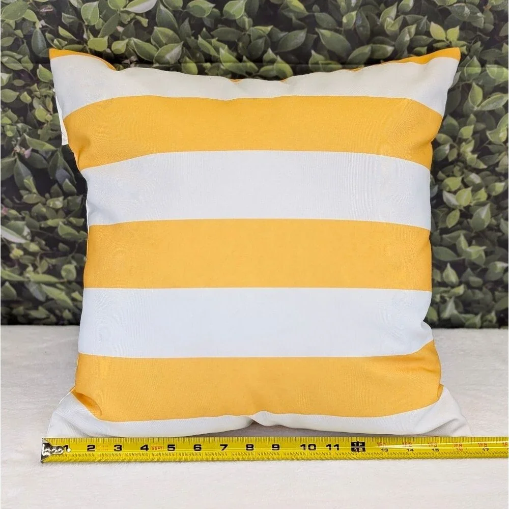 Tommy Bahama Awning Stripe Yellow Decorative Pillow - Set of 2